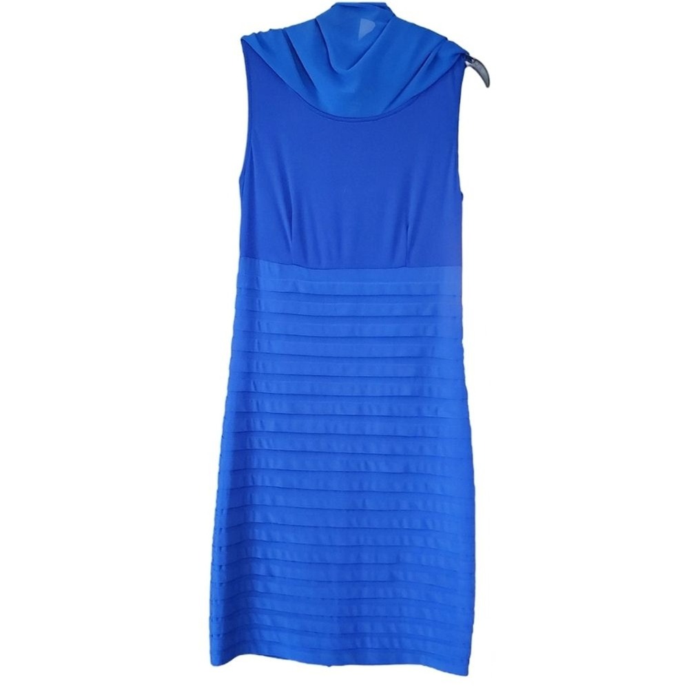 Frank Lyman Royal Saphire Chiffon Cape Cocktail Dress Women's Size 10 - Picture 6 of 8